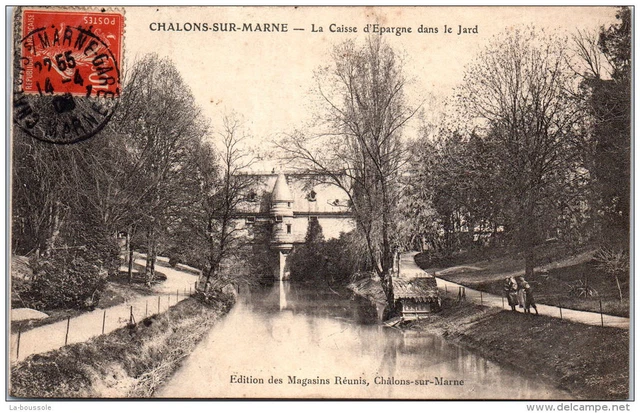 51 CHALONS SUR MARNE - la caisse d'epargne dans le jard