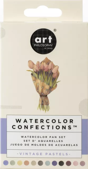 Prima Watercolor Confections Watercolor Pans 12/Pkg-Vintage Pastel 636722