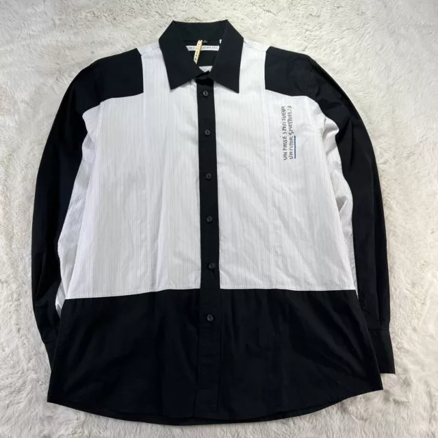 JC De Castelbajac Mens LS Shirt Un Passe Spiritueux un Future Spirituel Size XL