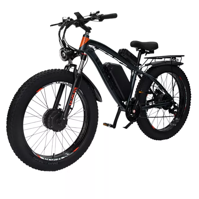 Vélo VTT Électrique Double Moteur 1000W*2 26" Fat Bike 21 Vitesses - GUNAI GN88