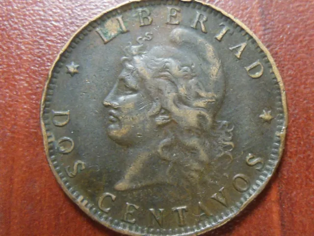 1893 Argentina Dos (2) Centavos Coin