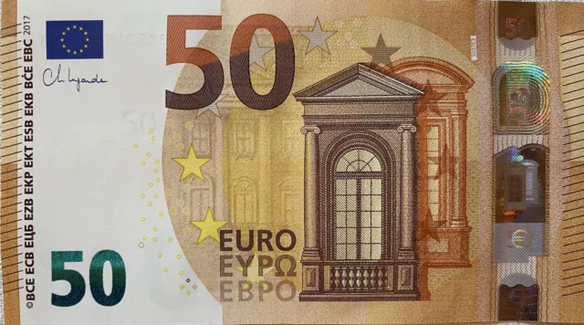 Italia 50 Euro Serie S Lagarde Banconota Fds Fior Di Stampa Zecca S037E3