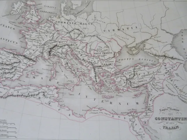 Ancient World Roman Empire Trajan to Constantine 1846 Thierry historical map