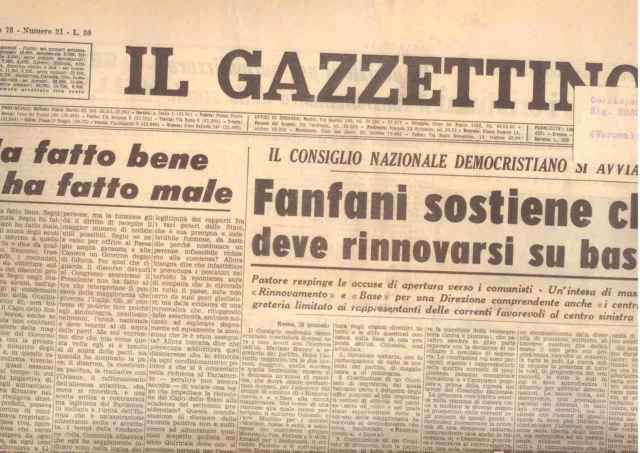 I2  Il Gazzettino N.21 Anno 78 Del 25/1/1964 Conclusione Del Consiglio Nazionale