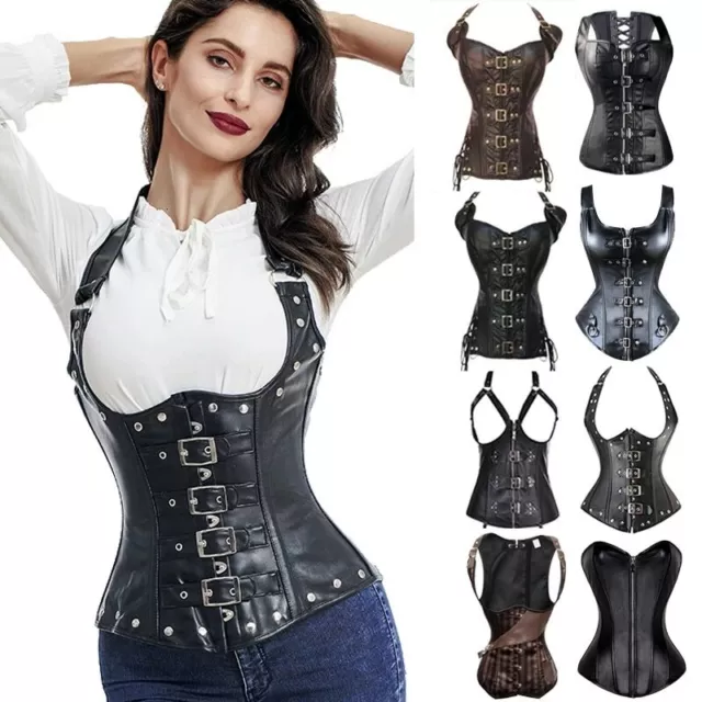 XTC LEATHER BURLESQUE Fetish Lace Up Black Bustier Corset Garters with  Thong 44 $39.99 - PicClick