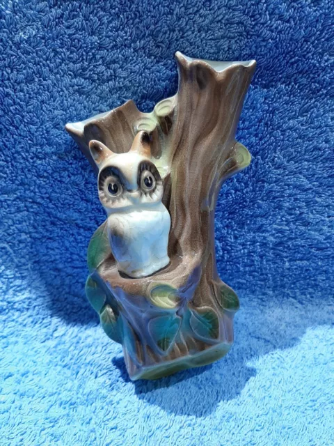 Hornsea Pottery Owl Wall Pocket vase & Small Sqirrel Posy Planter 3