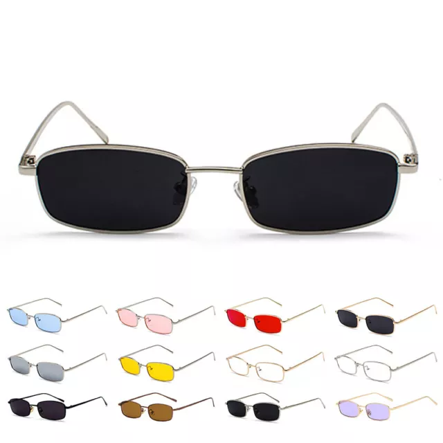 Slit Narrow Lens Rectangle Mod Plastic Sunglasses