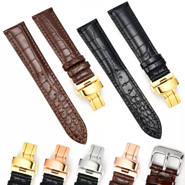 18-20MM Leder Uhr Band Armband Passend Für Cartier Tank Francaise Faltschließe