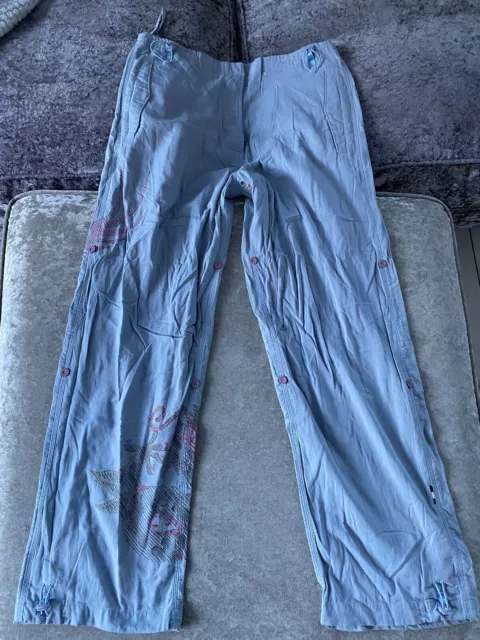 Maharishi dragon embroidered snopants trousers size 10 blue