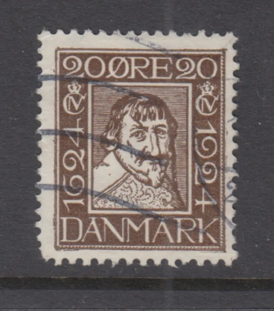 Denmark Sc 174v King Christian IV 20 Ore Brown Fine Used with Varity Facit 211v