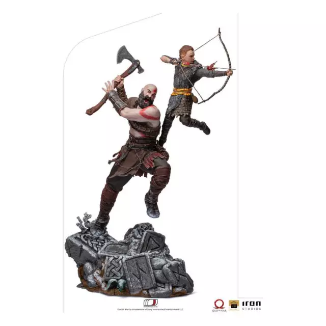 God of War BDS Art Scale Statue 1/10 Kratos & Atreus 34 cm Figur SET LED