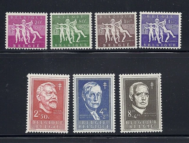 Belgique 1955 Tuberculose (TB) Scott B579-85 VF MNH
