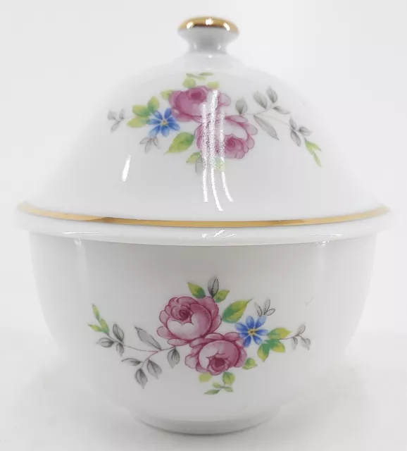 Zuckerdose Graf von Henneberg 1777  Porzellan weiß Rosendekor u. Goldrand