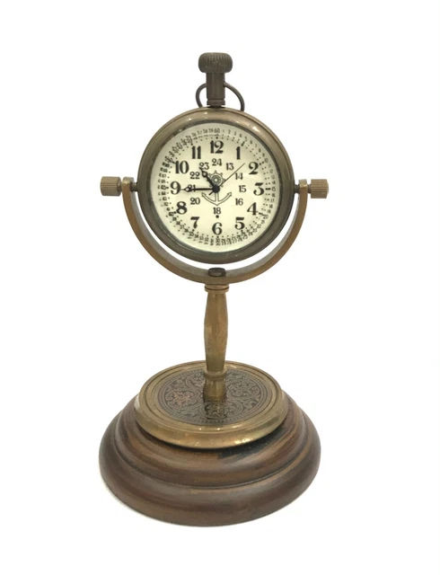 Messing Antik Marine Maritime Vintage Schreibtisch und Regaluhr für Büro