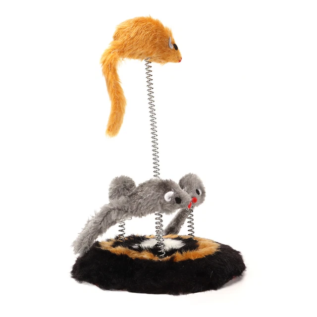 Jouet De Souris En Plumes De Chat à Ressort Jouet De Souris à Ressort De Chat 3
