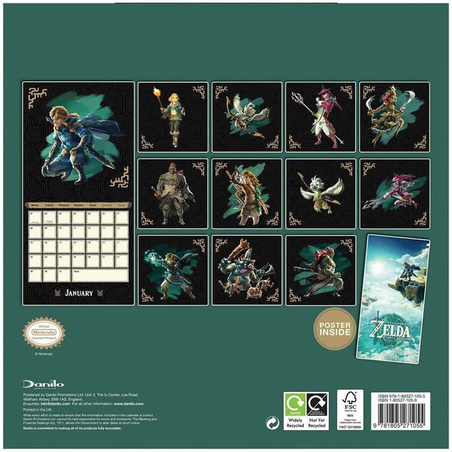 THE LEGEND OF Zelda Square Calendar 2024 £11.40 PicClick UK