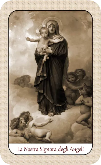 SANTINO HOLY CARD LA NOSTRA SIGNORA DEGLI ANGELI color seppia