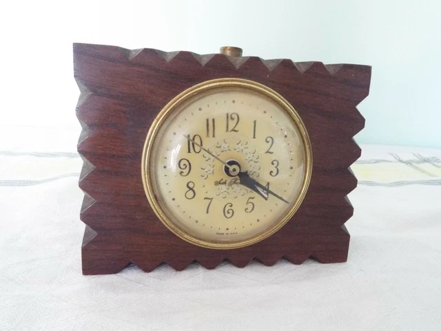 Antique Oak Case Seth Thomas Alarm Clock Model Ss16-K