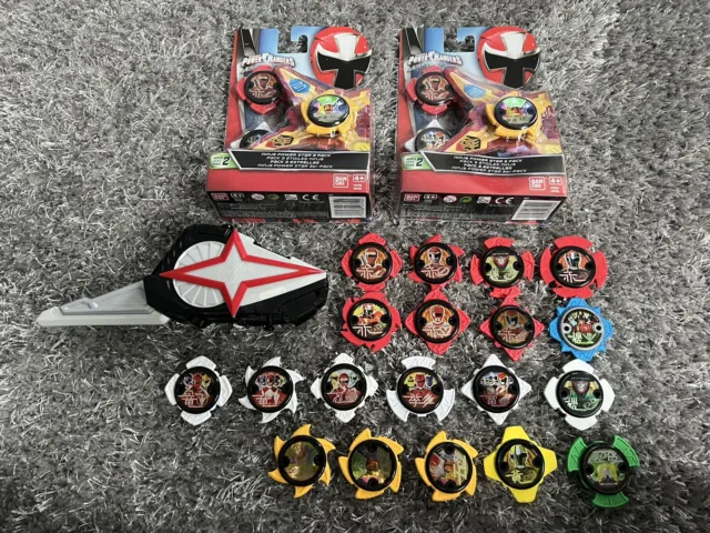Power Ranger Ninja Steel Bundle - Two Unopened Packs Loads of Discs and Shooter