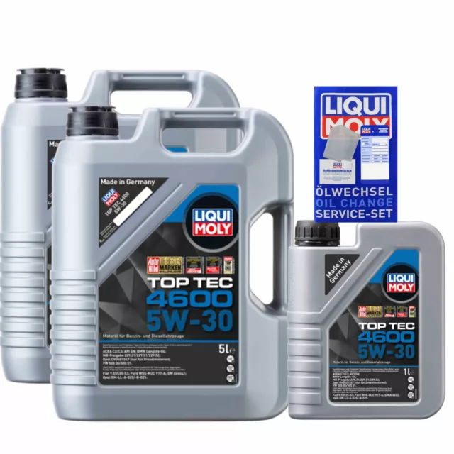 11L Original Liqui Moly aceite motor Top Tec 4600 5W-30 Acea C2 C3 Api Sn para