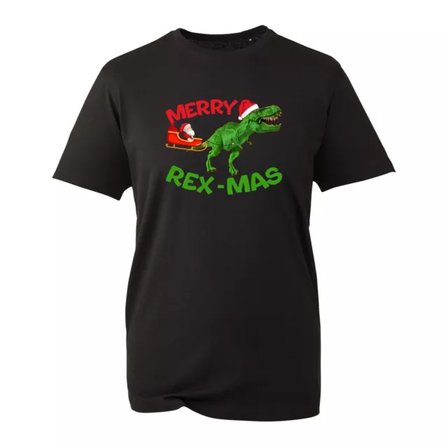 Santa Merry Rex-Mas T-Shirt, Merry Christmas Dinosaur Funny Xmas Gift Unisex Top