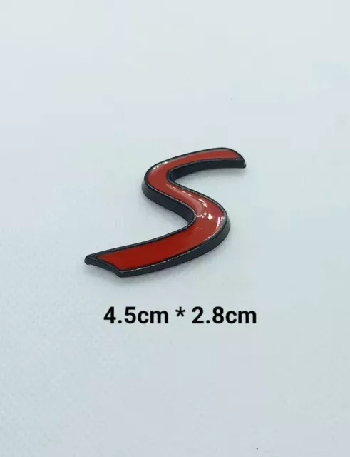 Logo S Emblem En Metal Noir Adhesif Mini Cooper S