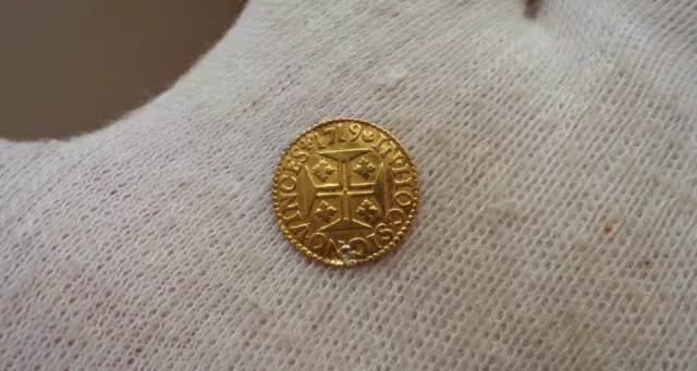 Portugal Gold Ioannes V 400 Reis (480 Reis) 1719 -  very scarce