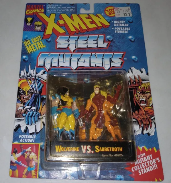 ToyBiz Marvel Diecast X-men Steel Mutants Wolverine Vs Sabretooth Excellen Cond.