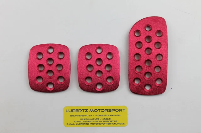 universal Aluminium Pedalsatz rot Rally Slalom Trackday Youngtimer Motorsport universal Aluminium Pedalsatz rot Rally Slalom Trackday Youngtimer Motorsport