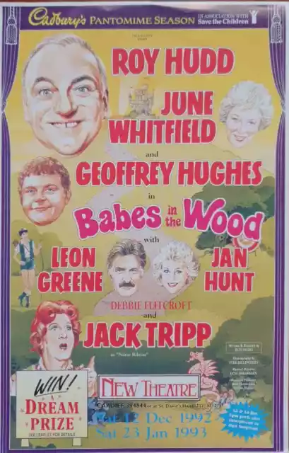 Babes in the Wood flyer 1992 Roy Hudd June Whitfield Geoffrey Hughes Jack Tripp