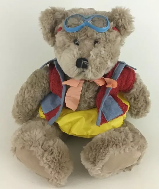 Harvest Moon Pool Teddy Bear 16" Plush Stuffed Animal Toy Denim Outfit Goggles