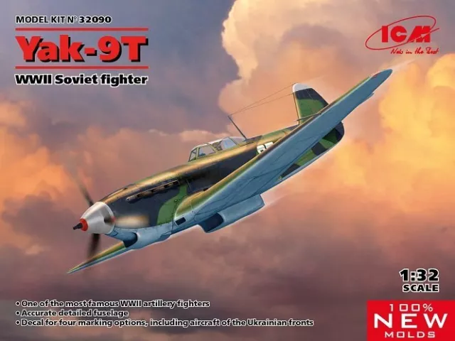 ICM 32090 - 1:3 2 Yak-9T,Seconde Guerre Mondiale Soviet Fighter - Neuf