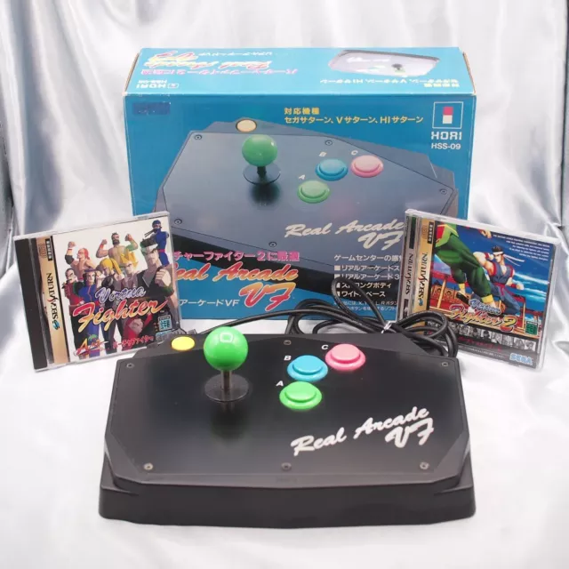 SEGA SATURN Real Acade VF HSS-09 Contrôleur et Virtua Fighter SET Testé au...