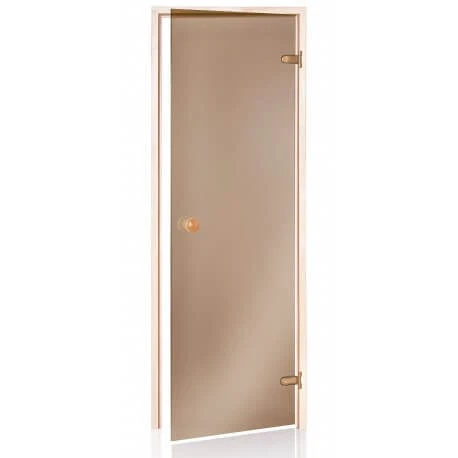 Puerta para sauna con marco de pino y cristal de seguridad de 8mm  de grosor