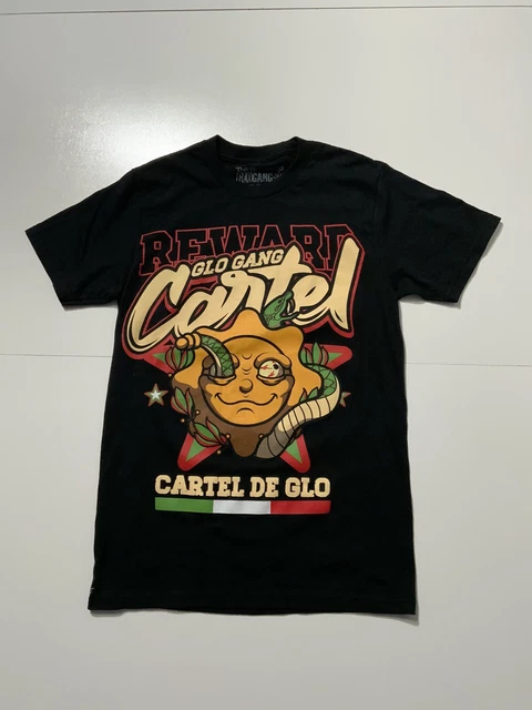 Glo Gang Worldwide Cartel De Glo Graphic Chief Keef Black Crewneck T-Shirt Sz. S