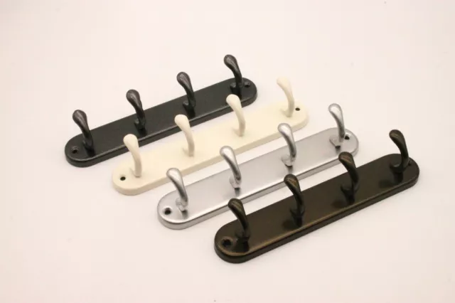 4 Hooks Wall Door Mounted Stainless Steel Coat Hat Clothes Robe Hanger Rack Rail