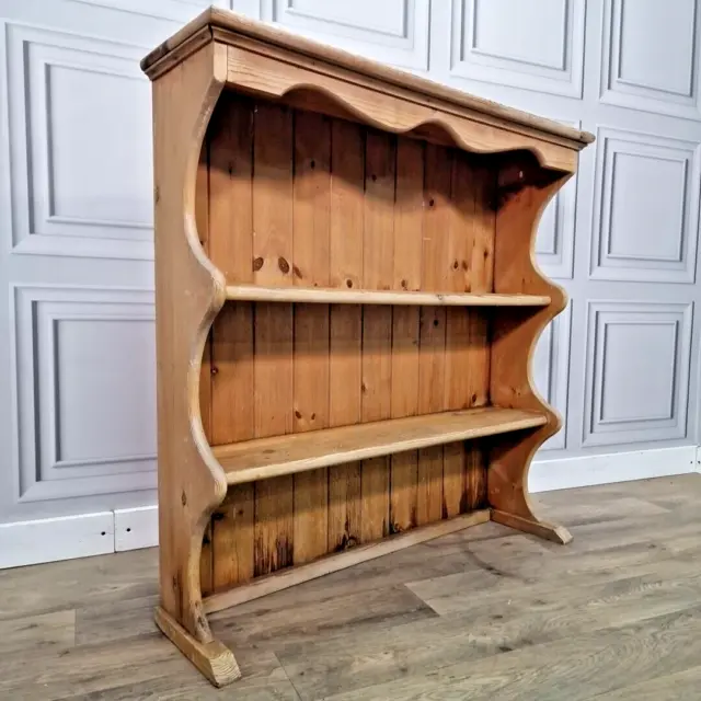 Vintage Pine Welsh Dresser Top Shelves Wall Unit Cupboard - Rustic - Kitchen