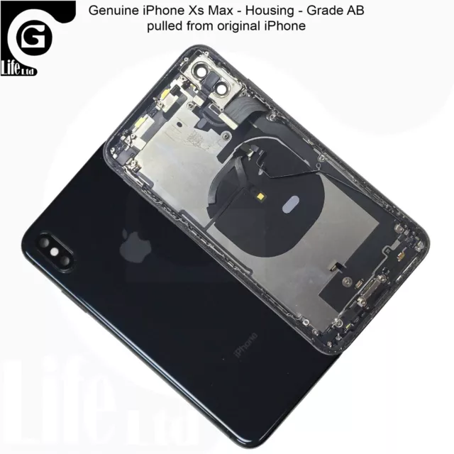 Genuine Apple iPhone Xs Max Rear Back Chassis Housing With Parts Grade AB Black