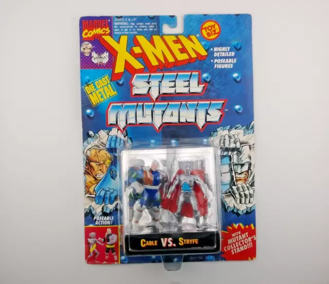 Toy (1) "Toy Biz" X-Men Steel Mutants (Cable vs Stryfe) with collector stand