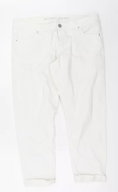 Marks and Spencer weiße Baumwolle Skinny Damenjeans Größe 14 L24 in normal