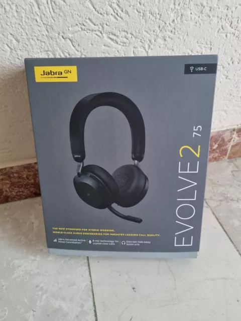 Jabra Evolve2 75 Bluetooth Ohraufliegende Kopfhörer - Schwarz