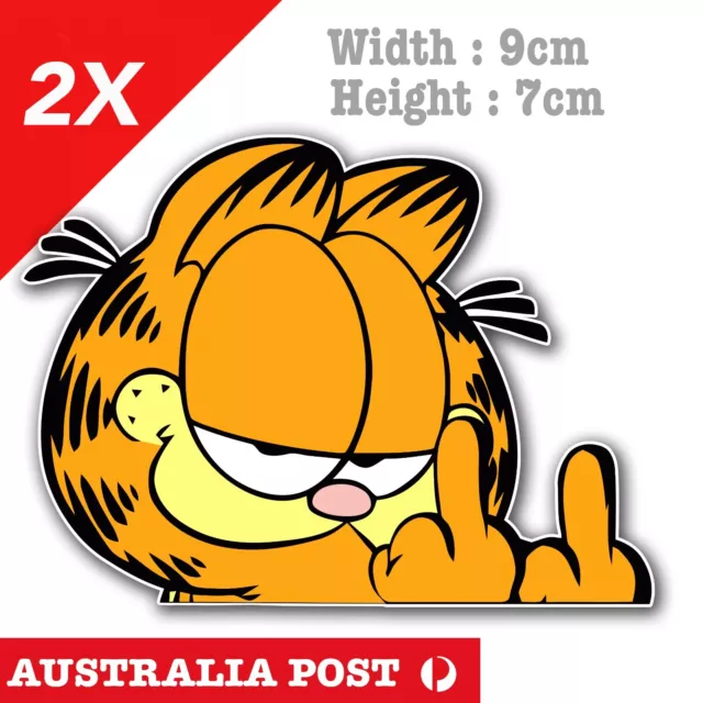 Garfield The Lazy Cat Middle Finger Funny Car Window Stickers