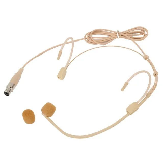 Microfono auricolare unidirezionale indossato sulla testa beige per Shure Wireles