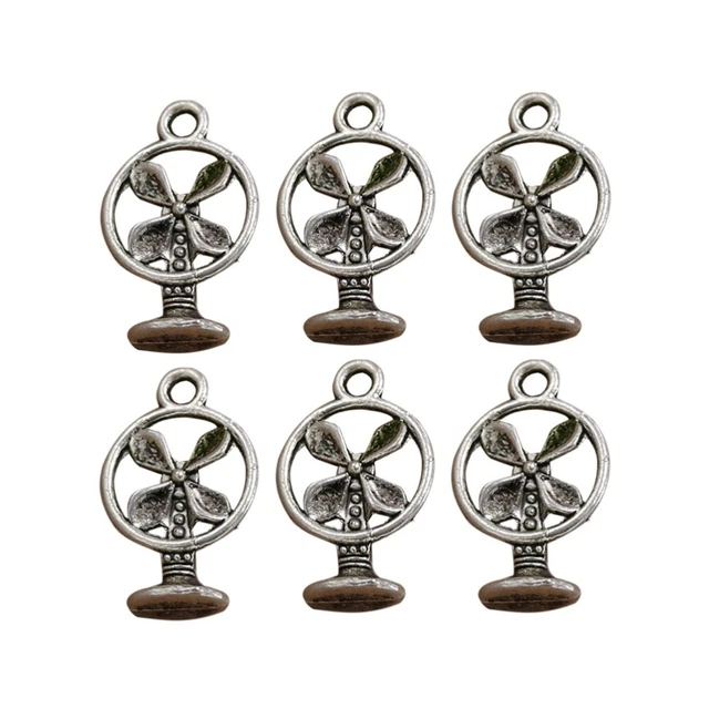 20 Pcs Jewelry Making Accessory Antique Silver Electric Fan