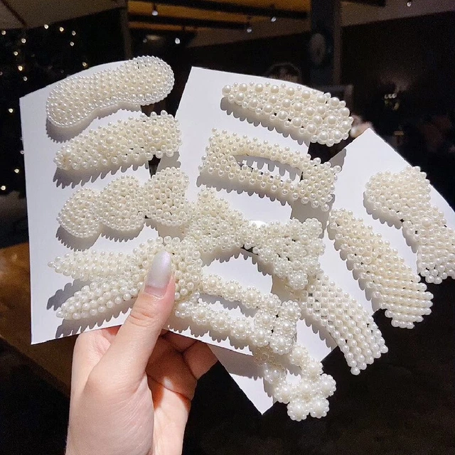 Korean Style Women Pearl Hair Clip Barrettes Simple Trendy Sweet Cute Bangs C ~~