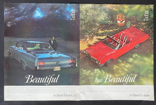 1962 Buick Electra Red LeSabre People Double Page Vintage Print Ad-CRC2