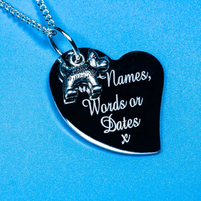 Personalised Man's best friend Dog Charm Pendant Necklace Jewellery Gift Name