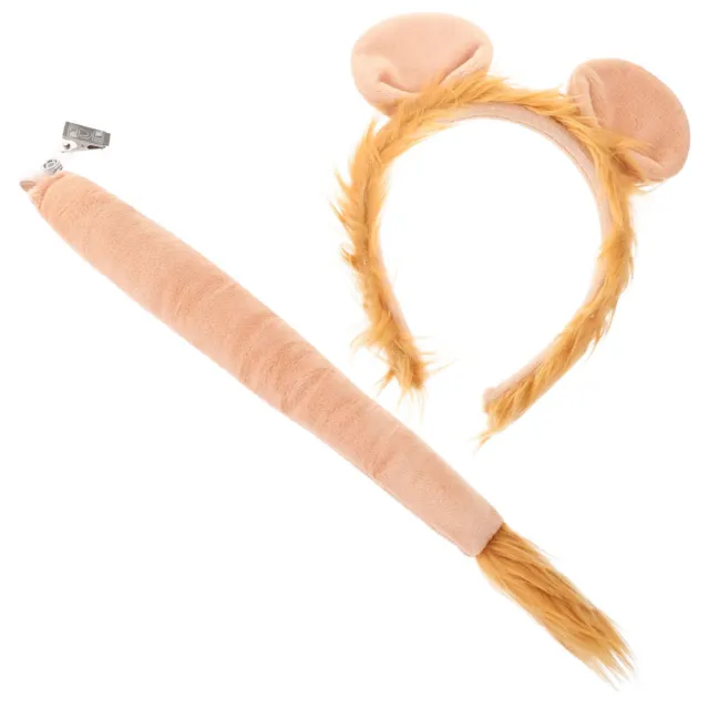 Lion Ears Headband for Teens Set Party Decor Tail Ornaments