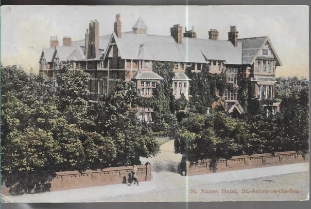 Very Nice Old Postcard - St Annes Hotel  - St Annes On  Sea - Lancashire 1905