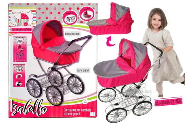Poussette Landau pour Poupées Accessoire Jouet 2 IN 1 Tutu Bébé